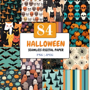 Halloween Digital Paper Wallpaper Halloween Patterns Ghost Pumpkin Digital Paper Pack Halloween Pages Halloween Background Printable Pattern