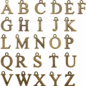 Alphabet Letter Charms Silver Letter Charm Tiny Initial Small Charm Tiny Letter Bronze Charm Pendant Bulk Letter Charms Silver Initial Carm