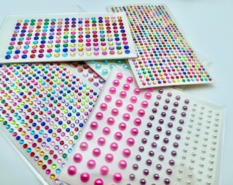 Självhäftande klistermärken med strass, pärlor, flerfärgade klistermärken, hantverk, färgade ädelstensformer, juveler, gör-det-själv, scrapbooking, dekoration, konstnärsmaterial