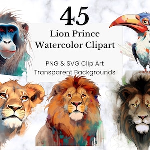 Lion Prince Clipart Watercolor Clipart For Crafts Graphic Lion Clipart Event Decoration Home Lion Prince Graphic For Social Media