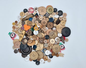 Handmade Wooden Buttons Crafting Buttons Brown Colors Scrapbooking Knitting Crochet Decorative Buttons Sewing Supplies Wooden Buttons Rustic