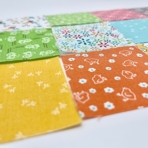Farm Girl Vintage Fabric Squares 2.5&#39;&#39; Quilting Die Cut Cotton Bundle DIY Sewing Craft Antique Quilt Blocks Fabric Square Blocks Crumbs