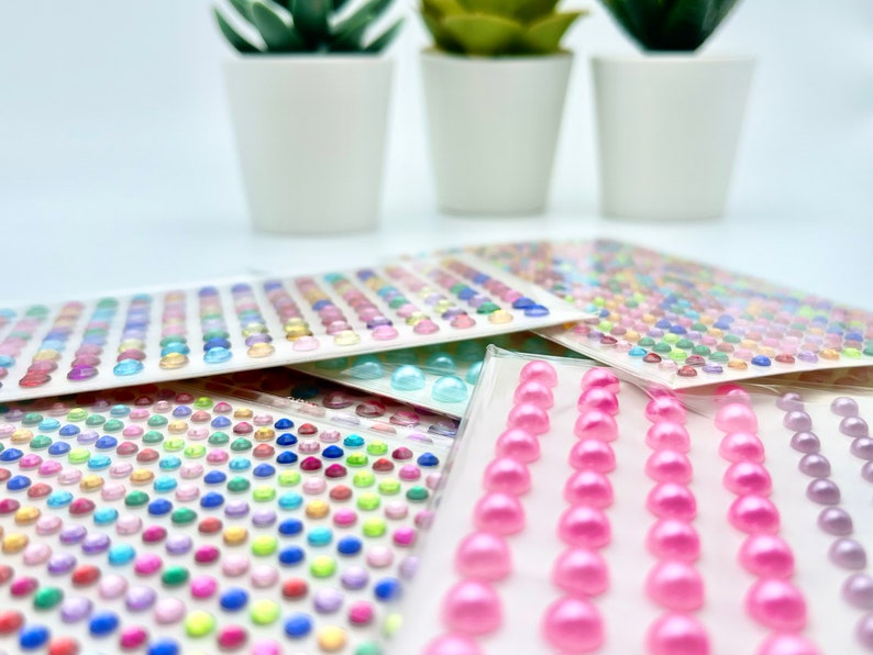 Pearl Sticker Paper Self Adhesive Rhinestone Pearl Stickers Multicolored Stickers Crafts ...