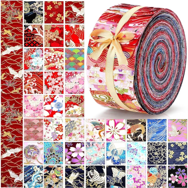 Japanese Fabric Strips Jelly Fabric Strips Cotton Quilt Japanese Scrap Notions Sewing Fabric Silk Strips Jelly Fabric Pattern Japanese