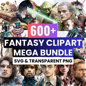 Fantasy Clipart Mega Bundle PNG SVG Clipart Clipart für Handwerk Grafik Clipart Illustration Home Fantasy Grafik Social Media Cartoon Fee