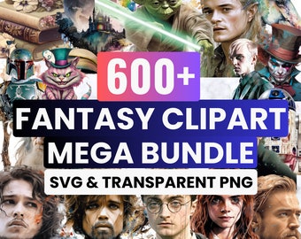 Fantasy Clipart Mega Bundle PNG SVG Clipart Clip art For Crafts Graphic Clipart Illustration Home Fantasy Graphic Social Media Cartoon Fairy