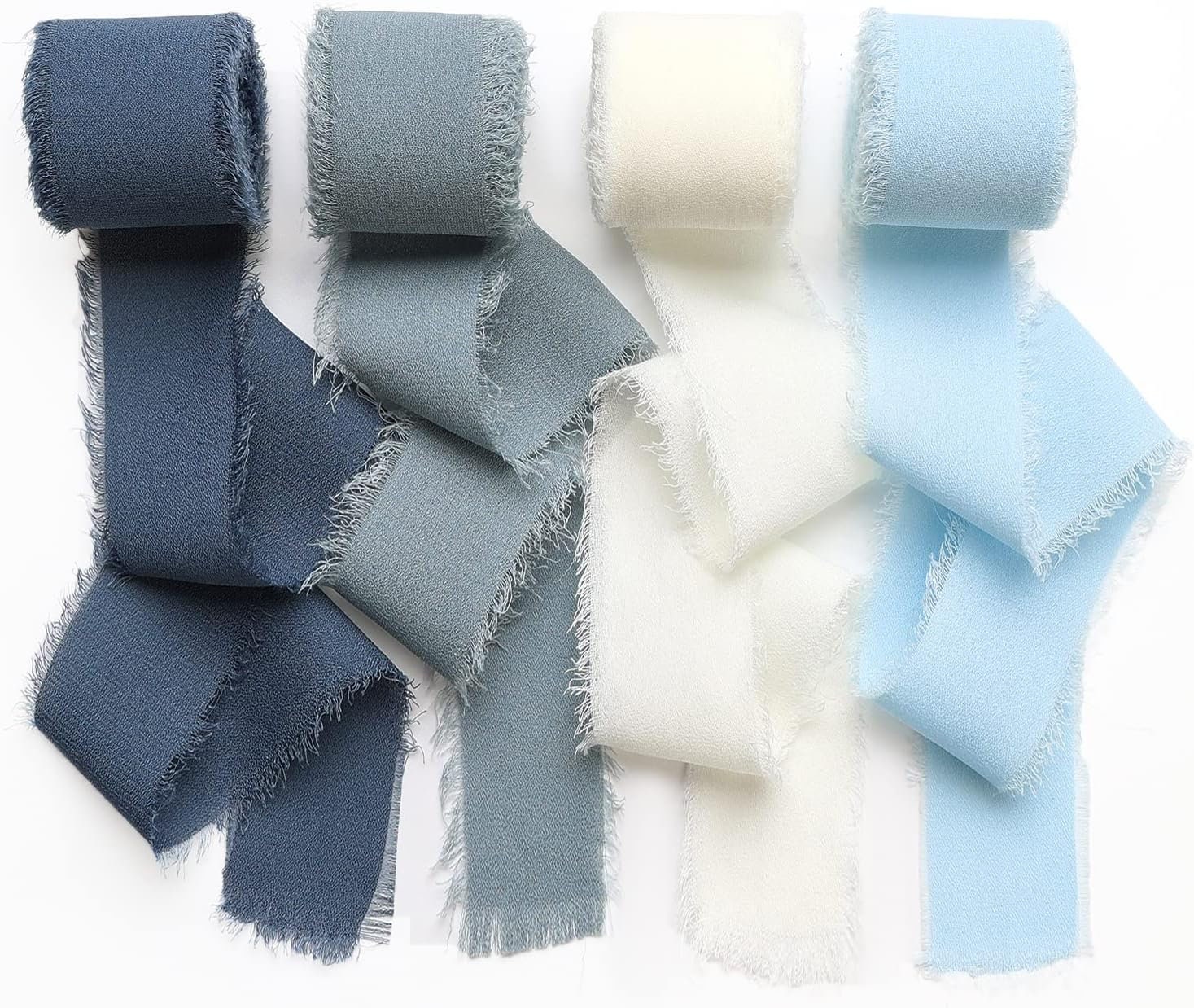 Chiffon Ribbon Fringe Silk Ribbon Handmade Ribbon Frayed Edges