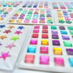 Self Adhesive Stickers Multicolor Crystal Decal Stars Gem Sticker Heart gem stickeer Rhinestones Stickers Crafts Assorted Shapes Jewels