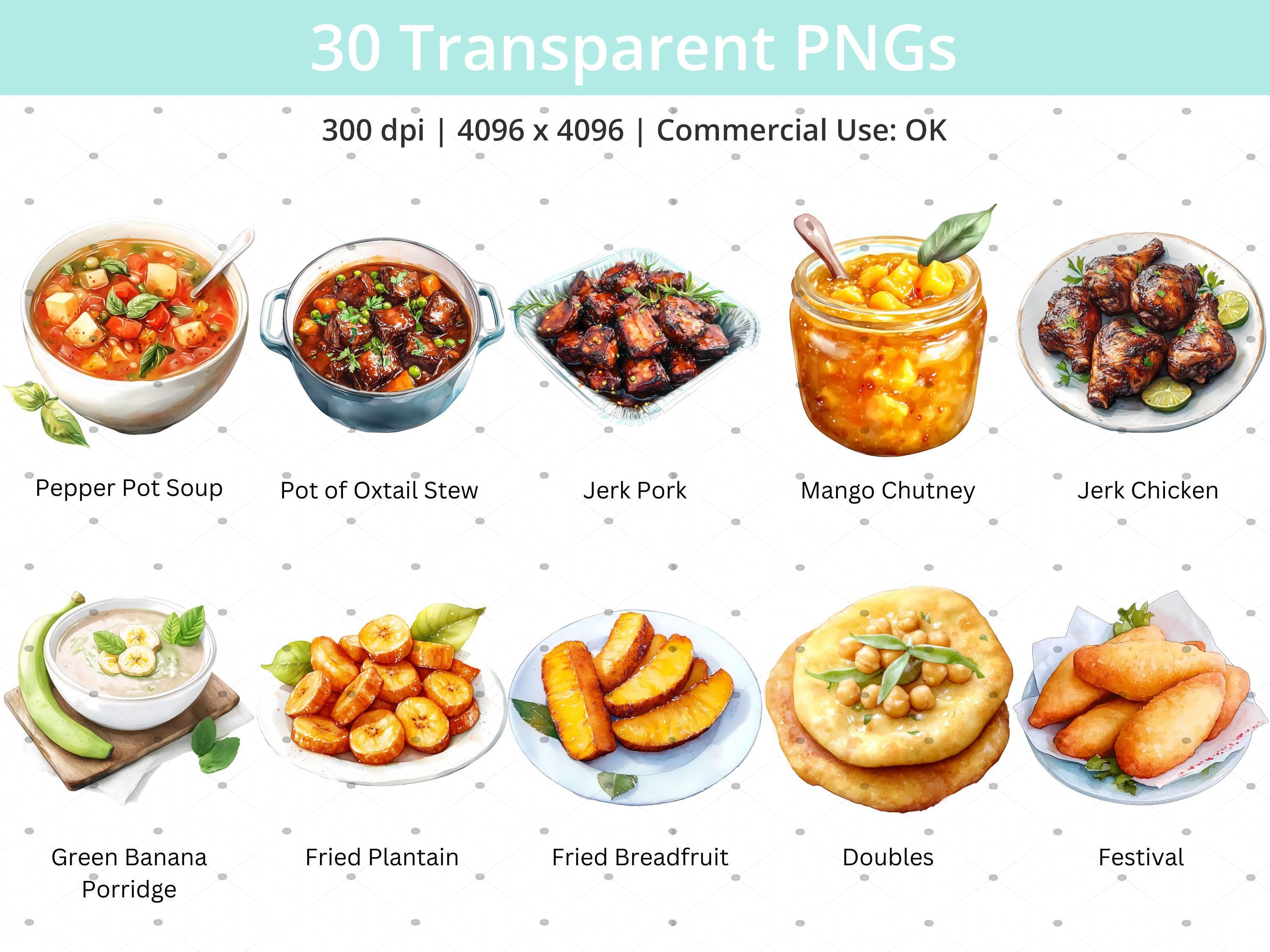 Caribbean Food Art Clipart Pack West Indies Watercolor Food caribbean-food-art-clipart-pack-west-indies-watercolor-food