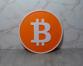 Hanging Bitcoin Wall Art | 3D Printed Man Cave or Office Crypto Decor