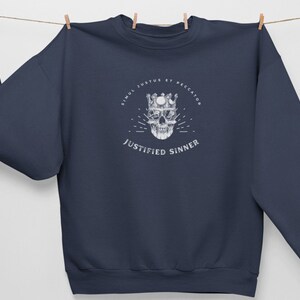 Justified Sinner Sweatshirt | Reformation Day | Christian Sweatshirt | Bible Verse Gift| Gift for Friend or Brother | Christmas Gift