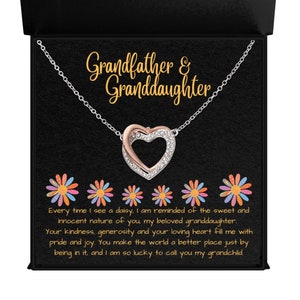 Ensemble cadeau petite-fille - carte grand-père et collier amoureux - carte de bijoux marguerite- pour mon petit-enfant- cadeau de vacances le plus vendu-cadeau petits-enfants