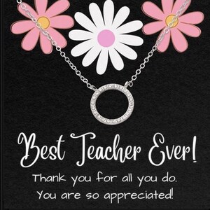 Beste Lehrer aller Zeiten Daisy Floral Halskette Set-Ap Preciation Geschenk-Student Präsent-Professor Danke-Schullehrer Coach-BESTSELLING GIFT