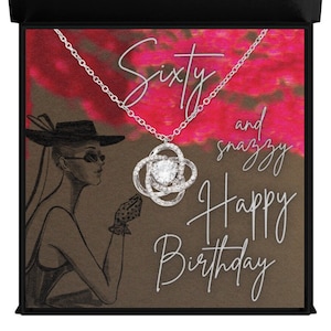 60. Geburtstag Geschenk für Frauen-Sixty und Snazzy-Retro Vintage-Custom 60 Wünsche Karte-Meilenstein Geburtstag für Frauen-Dainty Charm-Meilenstein Geschenk
