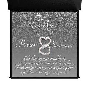 My Person-cadeauset-twee harten met elkaar verweven-Soulmate-kaart en sieradenset-bestverkochte vakantiecadeau voor haar-cadeau voor vrouw-ketting voor soulmate