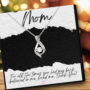 Für meine Mutter Karte & Halskette Bundle-Geschenk für Mama-Schmuck vom Kind-Urlaub Geschenk für Mutter-Einzigartige Feiertags-Karte-Weihnachtswunschliste-Bestes Geschenk