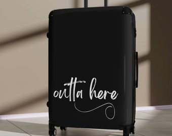 Outta Here Custom Suitcases for Ultimate Style-Luggage Set for HIm or Her-Matching Passport Travel Set-Vacation Bag Set-College Gift Set