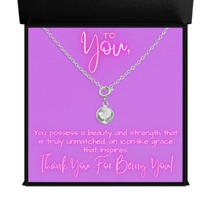 Pacchetto regalo di incoraggiamento-Grazie per essere te stesso-Carta ispiratrice-Ciondolo in pietra minimalista-Gioielli più venduti-Set regalo di supporto per l'ansia