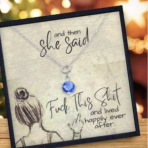 Bester Freund Lustiges Geschenk Bundle-Fuck This Shit-Unterstützende Karte & Halskette für sie-Mädchen Power-Frau Schmuck-Valentinstag Geschenk Set-Best Teen Geschenk