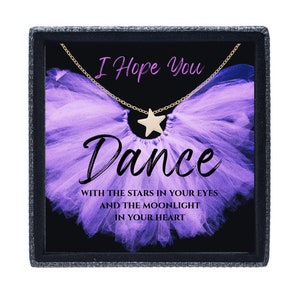 Tanz Geschenk Bundle-Stern Halskette für Kinder-Mädchen Halskette-Ich hoffe, Sie tanzen Karte & Halskette Bundle-Tanz Geschenk für Her-Tutu Karte-Ballerina Geschenk
