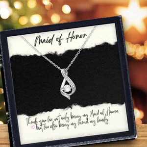 Trauzeugin Geschenk von der Braut-Danke Ihrer Matrone der Ehre-Geschenk für Trauzeugin-Hochzeit Brautparty Set-Unique Card-Flower Girl Schmuck