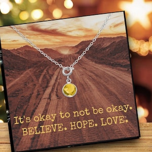 Unterstützende Karte & Halskette Geschenk Bundle-Es ist ok, nicht in Ordnung zu sein-Schmuck für Damen-Affirmation Karte-Bestes Geschenk für Frau-Cheer Up Karte für Sie