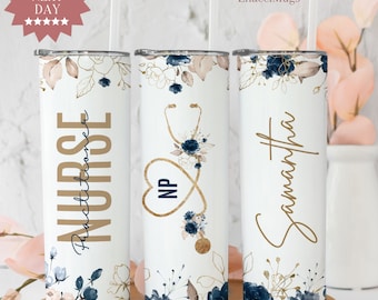 Nurse Practitioner Tumbler Personalized, NP Cup, NP Graduation Gift, Practitioner Appreciation Cup, Nursing School Grad Tumbler With Straw