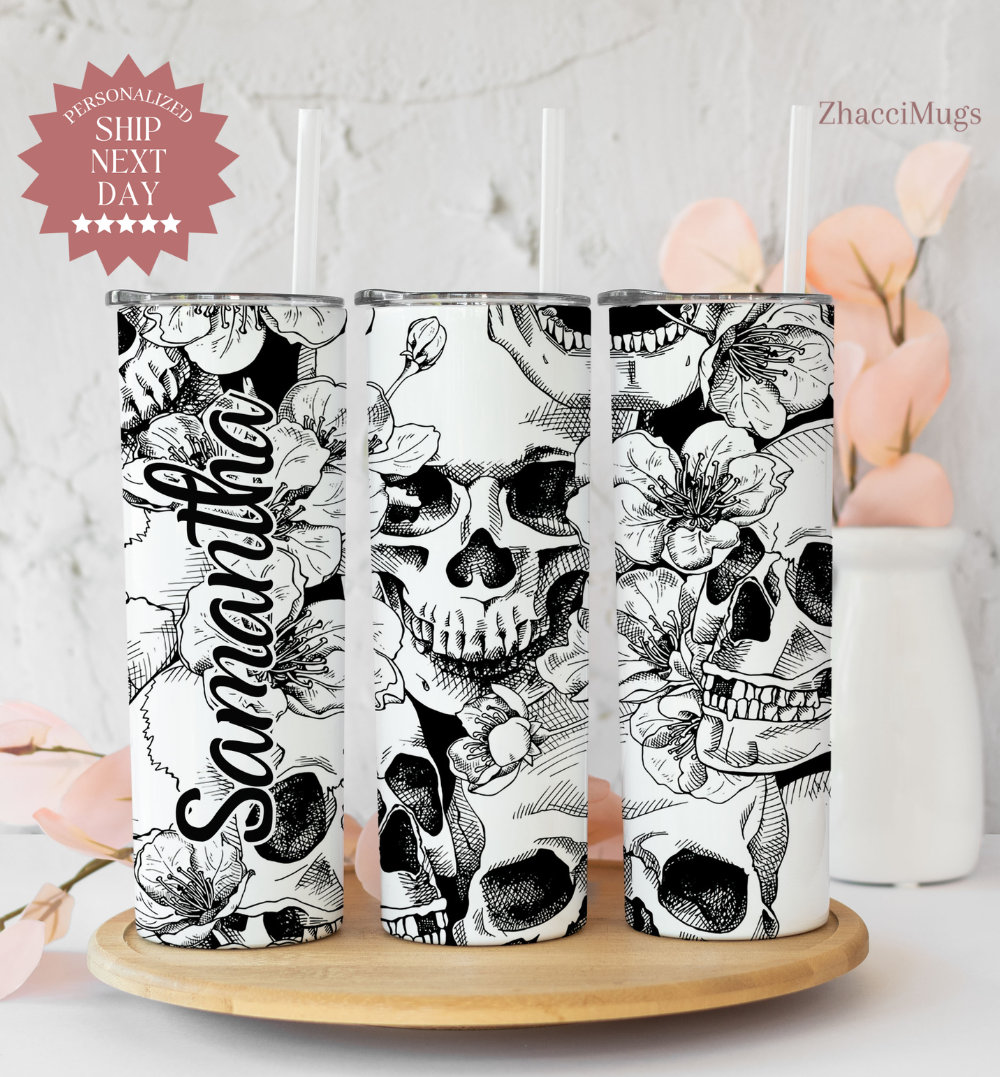 CUBICER Personalized Coffee Tumbler Skull Travel Cup With Lid Insulated Mug  Christmas Gifts For Men …See more CUBICER Personalized Coffee Tumbler