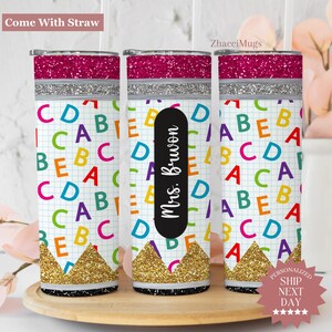 Personalized Teacher Tumbler, Coffee Cup Gift, Teacher Appreciation Gift, Custom Name Teacher Mug for Back To School Gift New Teacher Gift