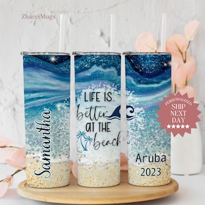 Personalized Beach Vacation Tumbler, Custom Family Trip Cup, Family Vacation Tumbler, Girls Trip Tumbler Summer Tumbler Girls Travel Weekend