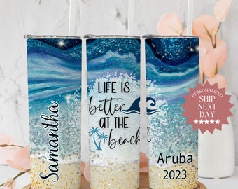 Personalized Beach Vacation Tumbler, Custom Family Trip Cup, Family Vacation Tumbler, Girls Trip Tumbler Summer Tumbler Girls Travel Weekend