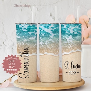 Personalized Beach Vacation Tumbler With Name, Custom family trip tumbler , Family vacation tumbler, Girls Trip Tumbler, Summer Travel Cup