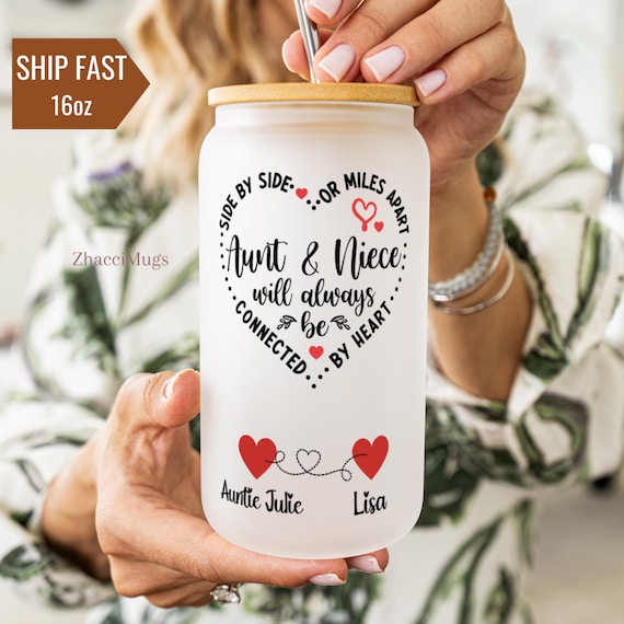 Aunt and Niece Tumbler Personalize, Custom Cup For Aunt and Niece, Travel Ice Coffee Cup for Aunt Niece, Birthday Gift from Aunt from Niece