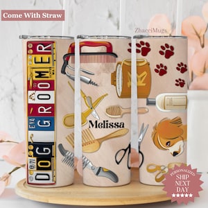 Personalized Dog Groomer Tumbler 20oz, Gift for Pet Groomer, Dog Groomer Gift, Pet Grooming, Dog Salon, Dog Groomer Squad, Dog Stanley Cup