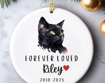 Personalized Cat Loss Ornament, Watermark Cat Lover Memorial Gift, Custom Cat Sympathy Gift, Loss of Cat, Pet Loss Gift, Cat Condolence Gift
