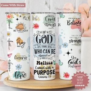 Christian Tumbler Personalized, Bible Verse Tumbler, Christion Tumbler With Straw, Christian Religious Tumbler, Bible Verse Tumbler Cup Gift