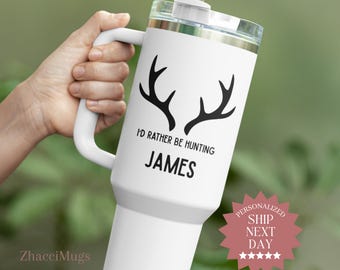 Deer Hunter Tumbler 40 oz Personalized Deer Hunting Tumbler Outdoor Gift for Dad Gift for Grandpa Hunting Gift Deer Cup Hunting Gift For Men