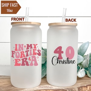 In My Forties Era Ice Coffee Cup, 40th Birthday Gift For Her, 40th Birthday Glass Cup, 40th Birthday Gift For Women, 1984 Gift for Bestie