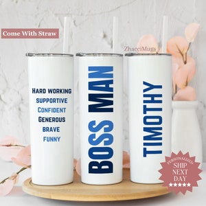 Custom Boss Man Tumbler, Gift For Him, Boss Men Male Boss Appreciation, Boss Gift for Men, Small Business Owner Travel Cup Boss Manager Gift