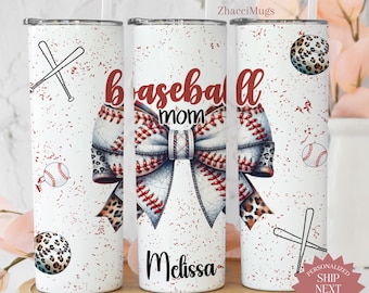 Personalized Baseball Mom Tumbler, Custom In My Baseball Mom Tumbler Gifts for Baseball Mama Baseball Mom Team Mom Mug Mother's Day Gifts