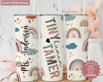 Tiny Human Tamer Tumbler Personalized, Preschool Teacher Cup, Gift For Her, Day Care 4k Teacher Gift, Babysitter Caregiver Nanny Travel Cup