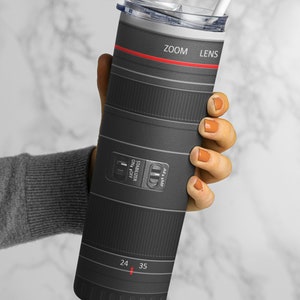 Photographer Camera Lens Tumbler, Photographer Gifts For Women Men, Photographer Tumbler Cup, Dslr Camera, Photo Lens Travel Cup With Straw image 2