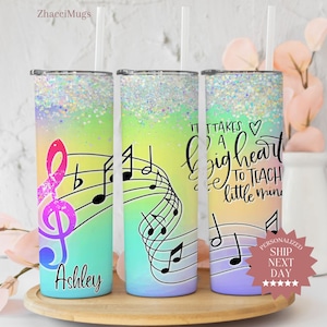 Personalized Music Teacher Tumbler, Music Teacher Gifts For Women, Music Teacher Tumbler Cup With Straw, Music Instructor Tumbler With Straw