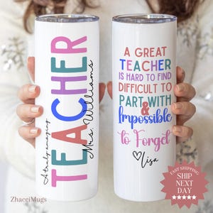 Teacher Gift - Personalized Tumbler Gift for Teacher - Custom Teacher Name Gift - Teacher Appreciation Gift - End of Year Teacher Tumbler
