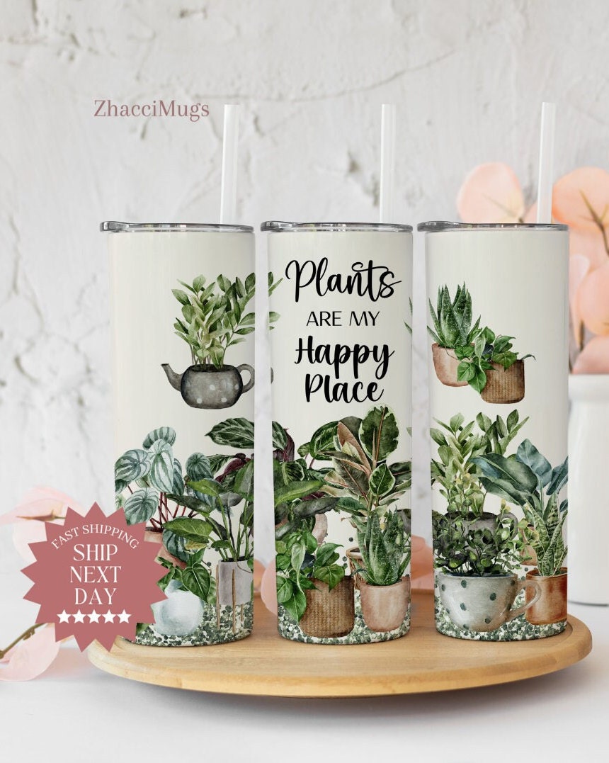 Plant Tumbler For Women, Plant Gifts, Birthday Plant Tumbler With Straw, Plant Lover Tumbler Cup, Plant Lover Gifts, Plant Lady Travel Cup