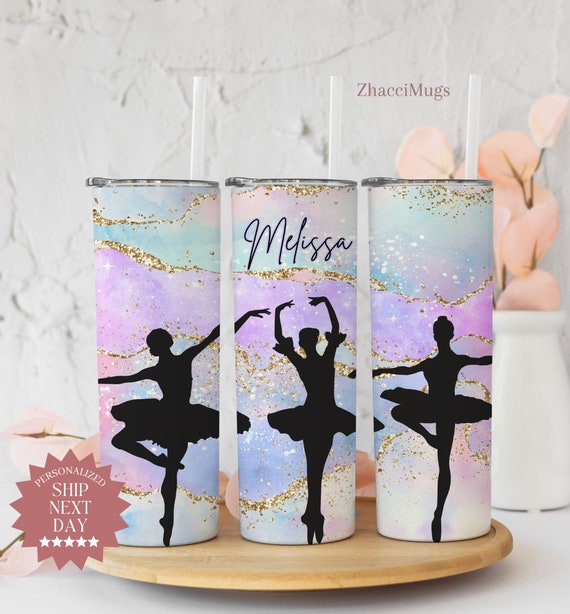 Ballet Dancer Tumbler Personalized, Ballet Tumbler for Girls