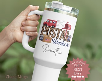 Postal Worker Tumbler Mail Carrier Tumbler With Handle 40oz Mailman Gift Travel Mug Mail Carrier Thank You Gift Postal Worker Christmas Gift