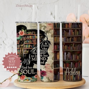 Personalized Librarian Tumbler, Book Lover Gifts For Women, Reading Gifts For Women, Book Lover Tumbler With Straw, Reading Travel To Go Cup
