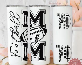 Football Mom Tumbler, Personalized Gift for Mother's Day Gift for Football Mom Name, Custom Retro Football Mom Cup, Football Mom Travel Cup