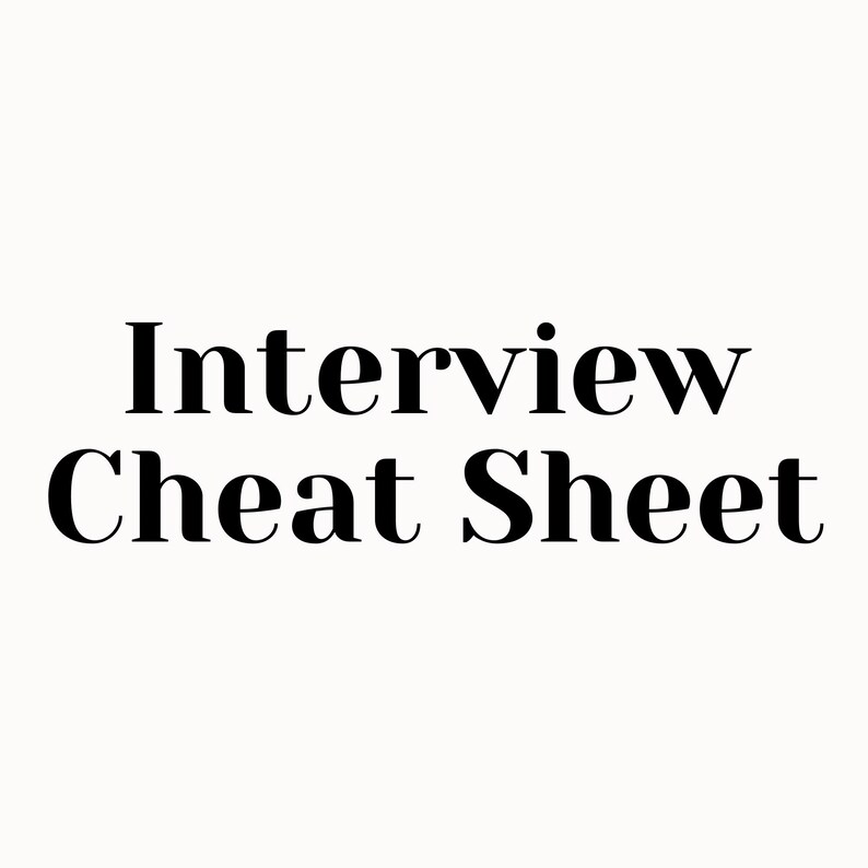Interview Preparation Cheat Sheet | Job Interview Tips | Printable ...